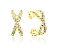 1Micron Gold Plated 10mm CZ Stone Ear Cuff EC-1150-GP